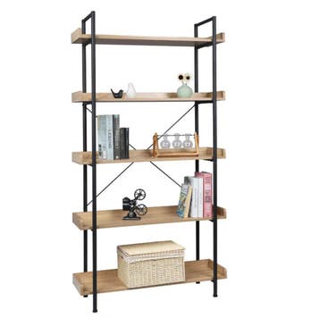 Nieuwe Stellingkast met 5 Planken – Licht Eiken en Zwart, Huis en Inrichting, Kasten | Stellingkasten, Verzenden, Nieuw