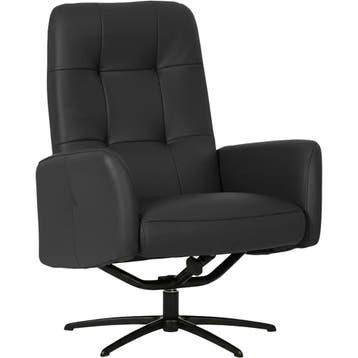 Leren draaifauteuil Pulse - Toledo Nero (zwart) - Stervoet, Bohemian, Industrieel, Modern, Scandinavisch, Nieuw, Ophalen of Verzenden