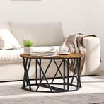 vidaXL Salontafel Gerookt eiken 80 x 80 x 42 cm, Verzenden, Rond, Nieuw, 50 tot 100 cm