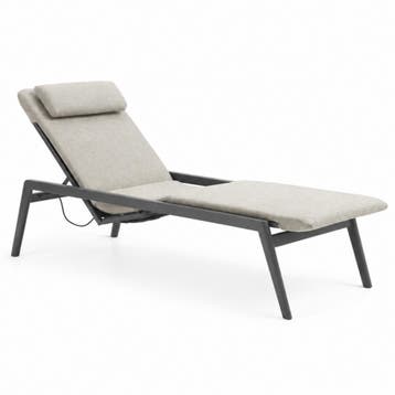 Zinfandel ligbed 198x72x47 cm antraciet, Tuin en Terras, Ophalen of Verzenden, Nieuw