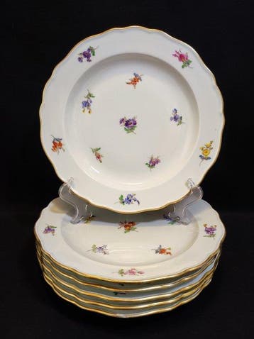 Meissen - Bord (6) - Ø 21,8 cm 6er Set antike