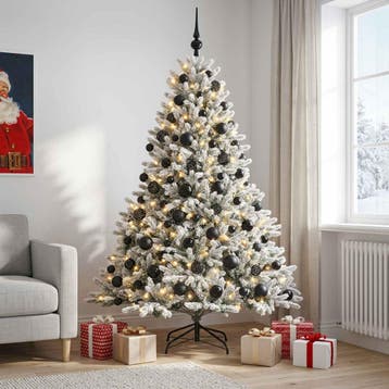 vidaXL Kunstkerstboom met kerstbal 210 cm 300 LEDs Warmwit, Diversen, Verzenden, Nieuw