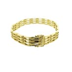 Gouden tank schakelarmband., Ophalen of Verzenden, Gebruikt, Overige kleuren, Goud