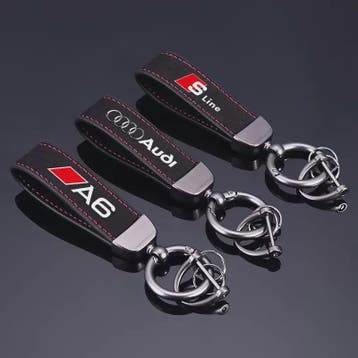 Luxe Audi Suede Sleutelhanger met Metalen Gesp - Stijlvolle, Verzenden, Nieuw