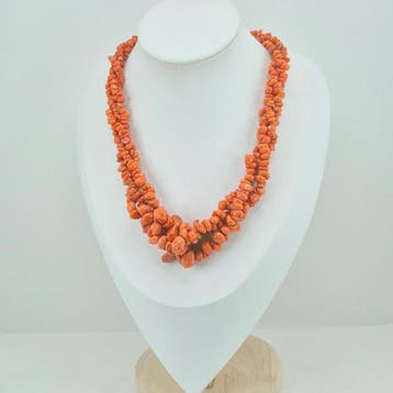 Koraal - Zilver - Halsketting - CORALLO MEDITERRANEO, Nieuw