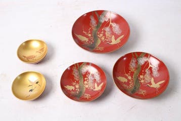 Decoratief ornament (5) - Japan - Sakazuki-Set Reiger