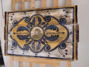 Decoratief ornament - Italië - Handgeschilderd houten
