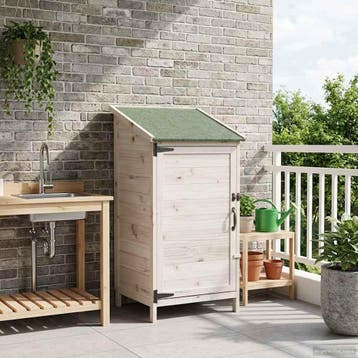 vidaXL Tuinschuur met dak Wit 59 x 56 x 113,5 cm Massief, Verzenden, Nieuw