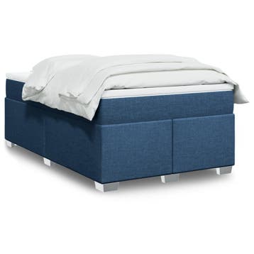 vidaXL Boxspring met matras stof blauw 120x200 cm, Nieuw, Twijfelaar, 120 cm, 200 cm