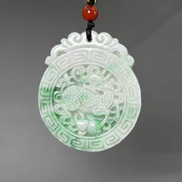 Gecertificeerde jadeiet (A-jade) Kylin Amulet Pendant -