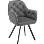 Fluwelen draaistoel Lucia, gestoffeerd - antraciet, Set van, Huis en Inrichting, Stoelen, Verzenden, Nieuw