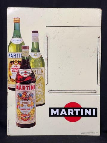 Martini - Reclamebord - Menukaarthouder - Metaal