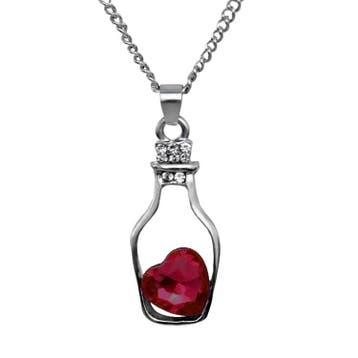 Fako Bijoux - Ketting - Fles Met Hart - Rood, Verzenden, Nieuw