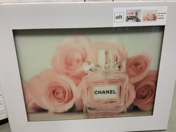 Veiling - Glasschilderij Chanel parfum fles 60x80cm roze, Nieuw