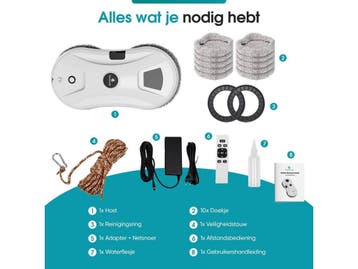 TibaGoods Robot Ruitenreiniger - Ramenwasser - Krachtige, Verzenden
