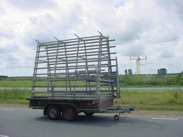 Wegvast tandemas met glasresteel afm. 300x130x240cm 2000kg, Auto diversen, Ophalen, Gebruikt