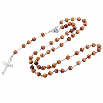 Fako Bijoux - Rozenkrans Ketting - Sandelhout Natural - 8mm, Sieraden, Tassen en Uiterlijk, Kettingen, Verzenden, Nieuw