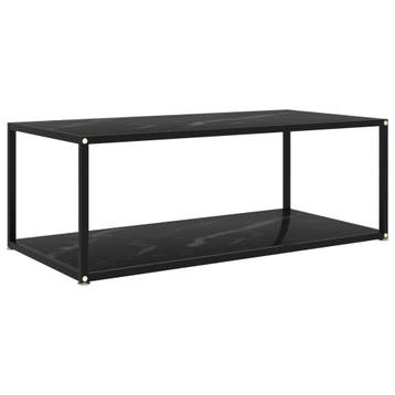 vidaXL Salontafel 100x50x35 cm gehard glas zwart, 100 tot 150 cm, Verzenden, Nieuw, 50 tot 100 cm