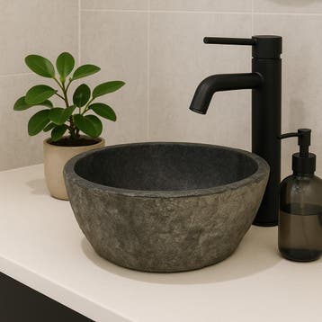 Wasbak | Wastafel | Natuursteen | Ovaal | 30-35x25-30cm, Verzenden, Nieuw