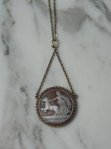 Ketting met hanger - 14 karaat Geel goud - antieke