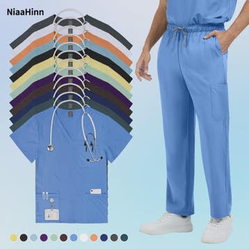 Niaahinn Heren Scrubs Set - Medische Werkkleding voor Zieken, Verzenden