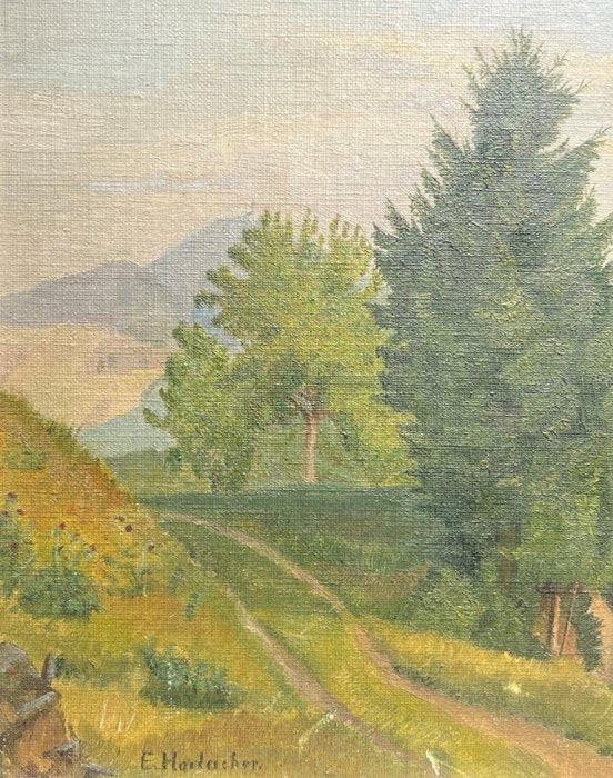 Emma Horlacher (act.c.1882-c.1894) - Der Waldweg, Antiek en Kunst, Kunst | Schilderijen | Klassiek