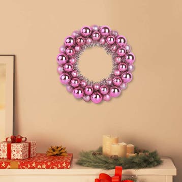 vidaXL Kerstbal Kransen 2 st Roze 33 x 33 x 7 cm Polystyreen, Verzenden, Nieuw