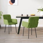 vidaXL Eetkamerstoelen 2 st fluweel lichtgroen, Huis en Inrichting, Stoelen, Verzenden, Nieuw
