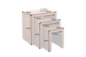 Set van 3 massief houten bijzettafels MAKASSAR 45cm Sheesham, Huis en Inrichting, Ophalen of Verzenden, Nieuw