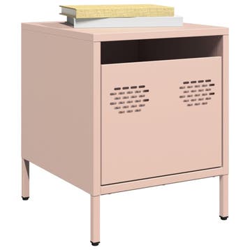 vidaXL Nachtkastje 35x39x43,5 cm staal roze, Huis en Inrichting, Minder dan 45 cm, Nieuw, Minder dan 55 cm, Verzenden