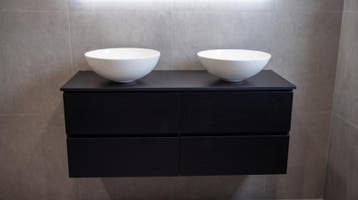 Badmeubel, Kraftbad, Keulen 120cm, zwart, Nieuw