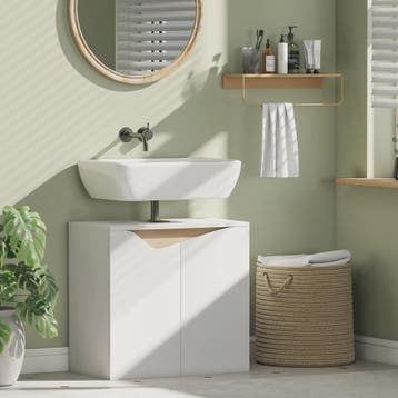 HOMCOM Onderbouwmeubel voor Wastafel met 2 Deuren en Soft Cl, Huis en Inrichting, Badkamer | Badkamermeubels, Verzenden, Nieuw