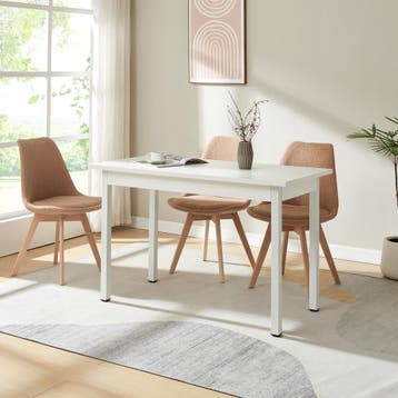 Eettafel Den Haag 120x60x75 cm wit [en.casa], Verzenden, Nieuw