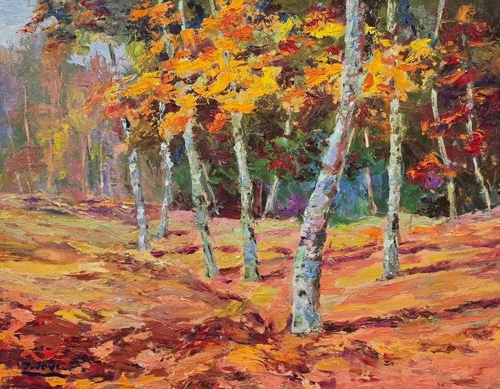 French school (XX) - NO RESERVE - Autumn forest, Antiek en Kunst, Kunst | Schilderijen | Klassiek