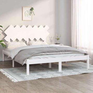 vidaXL Bedframe massief hout wit 140x200 cm, Verzenden, Wit, 140 cm, 200 cm