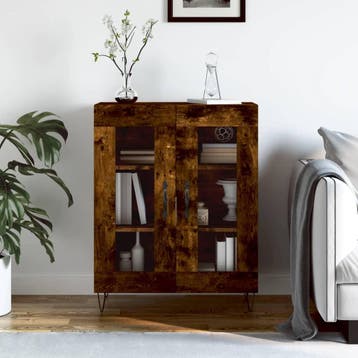vidaXL Dressoir 69,5x34x90 cm bewerkt hout gerookt, Huis en Inrichting, Kasten | Dressoirs, Verzenden, Nieuw, 50 tot 100 cm, 25 tot 50 cm