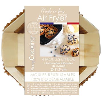 ScrapCooking Bakvorm Hout Rond Ø11,5cm + Bakpapier 4st., Verzenden, Nieuw