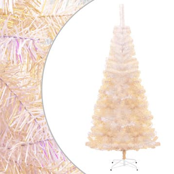 vidaXL Kunstkerstboom met iriserende uiteinden 240 cm PVC, Verzenden, Nieuw