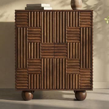 *WOONWINKEL* Smal Dressoir Kastje Met Houtsnijwerk, Verzenden, Nieuw