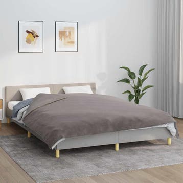 vidaXL Verzwaringsdeken met hoes 200x200 cm 9 kg stof grijs, Verzenden, Nieuw, Grijs