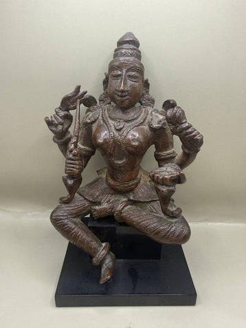Een bronzen beeld van Durga - Zuid-India - Koper - India -, Antiek en Kunst
