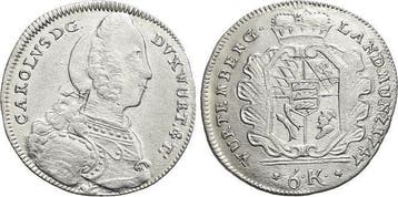 6 Kreuzer 1747 Wuerttemberg Karl Eugen 1744-1793, Verzenden