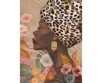Schilderij Beauty with African Headdress - Acrylic, Ophalen of Verzenden, Nieuw