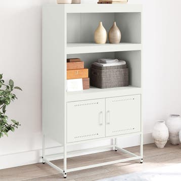 vidaXL buffetkast 68,5x38,5x123,5 cm staal wit, Minder dan 50 cm, Verzenden, 100 tot 150 cm, Nieuw