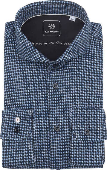 Blue Industry Overhemd Print Blauw maat 40 Heren, Kleding | Heren, Verzenden, Nieuw, Blauw, Blue Industry