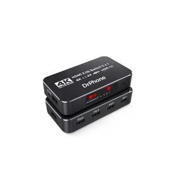 DrPhone ARC4 V2 HDMI 2.0B HDMI Switch - HDR10 - 5 Poorten 4K, Verzenden, Nieuw
