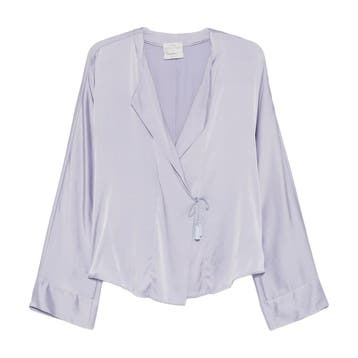 Forte_Forte • zijden overslag blouse • 36 (I), Verzenden, Paars, Nieuw, Maat 36 (S)