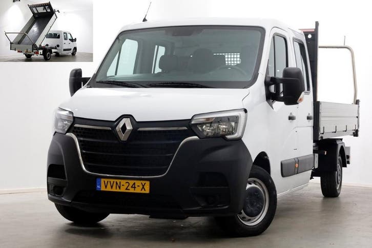 Renault Master T35 2.3 dCi 145pk L3 D.C. Kipper 05-2023, Auto's, Bestelauto's, Dealer onderhouden, Lease, Handgeschakeld, Wit