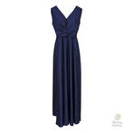 Rinascimento • lange donkerblauwe satijnen jurk • XL, Kleding | Dames, Jurken, Nieuw, Verzenden, Blauw, Maat 46/48 (XL) of groter
