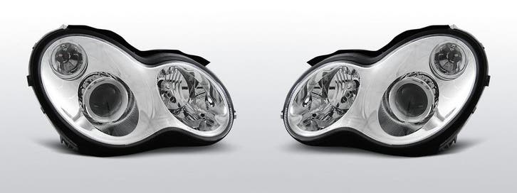 Koplampen | Mercedes W203 C-Klasse 2000-2004 | chroom, Auto-onderdelen, Verlichting, Nieuw, Verzenden